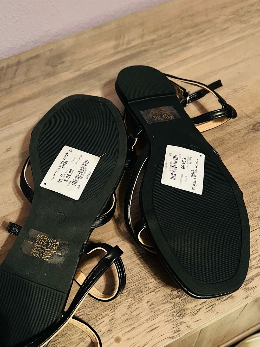 Journee Collection Black Strappy Ankle Wrap Sandals - Picture 4 of 5